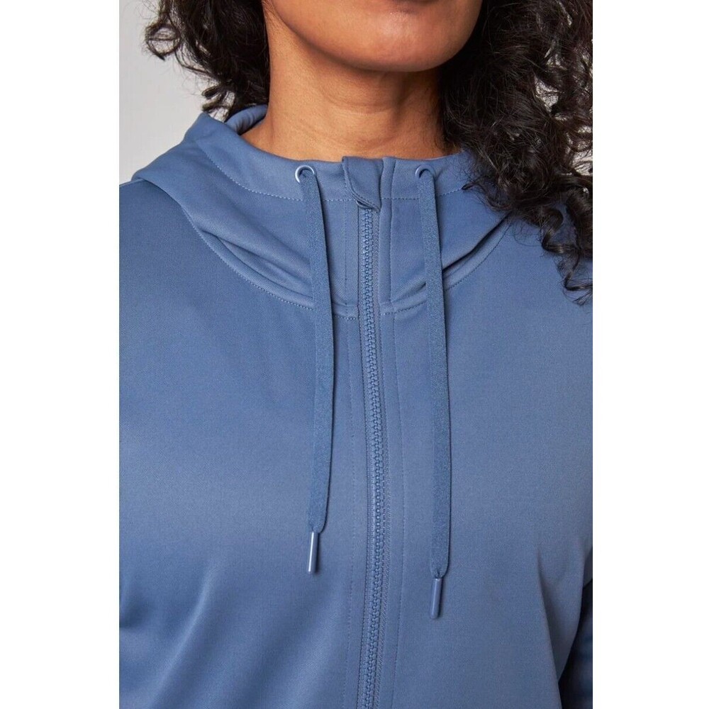 NWT Mondetta Womens Performance Full Zip Fleece Lined Hoodie Pockets Blue Size S - Picture 5 of 6